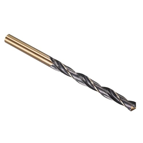 Image of PATIKIL 7mm Drill Bit, Jobber Straight Shank 4341 High-Speed Steel 118° Black and Gold Finish for Medium-hard Metal Steel Acrylic - 1 Pack