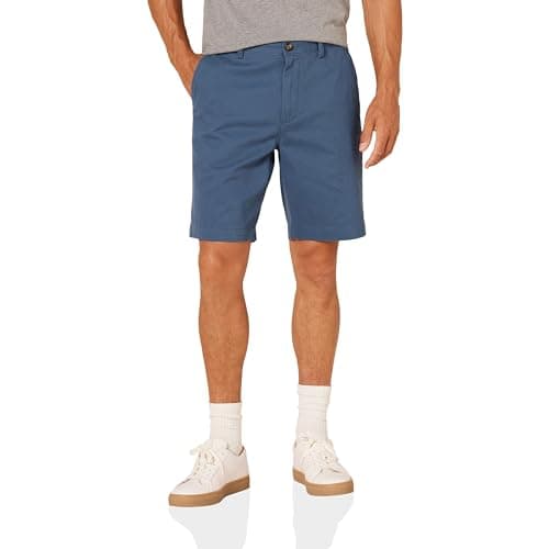 Image of Amazon Essentials Men's Slim-Fit 9" (23cm) Chino Shorts, Deep Blue, 34W