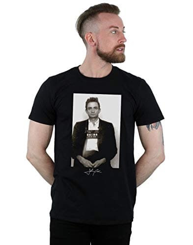 Image of Absolute Cult Johnny Cash Men's Police Photo T-Shirt Black XXX-Large
