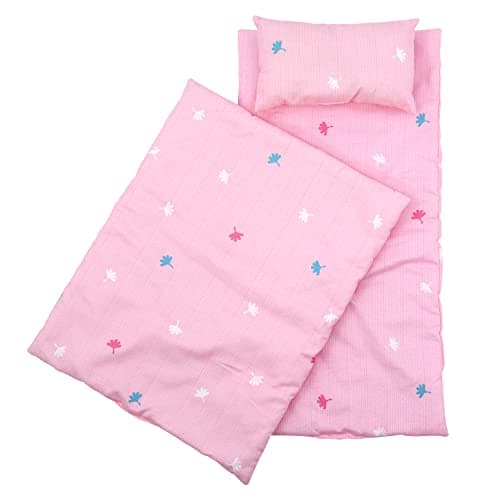 Image of BiBi Doll Baby Doll Bedding Set for up to 20" Dolls - Includes Pink Quilt, Pillow & Mattress - Soft Fabric, Promotes Nurturing Play, Fits Most Cots & Cradles, Toy for Girls & Boys Aged 18 Months+