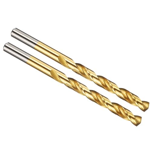 Image of PATIKIL 6.8mm Drill Bit, Jobber Straight Shank M2 High-Speed Steel 135° Titanium Nitride (TiN) Coated for Stainless Steel Hard Metal - 2 Pack