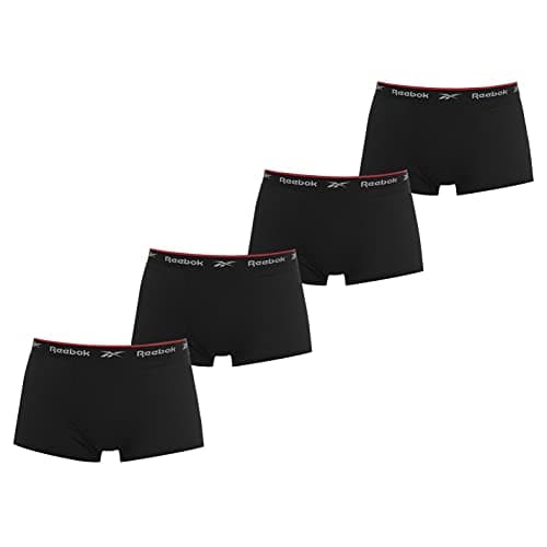 Image of Reebok Mens 4 Pack Trunks Black/Red