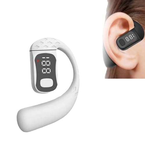 Image of Bluetooth Headset,Wireless Bluetooth Earpiece,V5.4 Wireless Handsfree Headset with Microphone,Noise Canceling Single Ear Earphone Over Ear Earbud for Cellphones TV PC Game Work Driving (White)