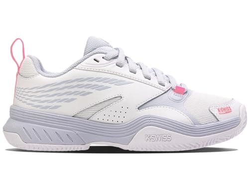 Image of K-Swiss Performance Women's Speedex Padel Tennis Shoes, White/Arctic ICE/NEON Pink, 8 UK