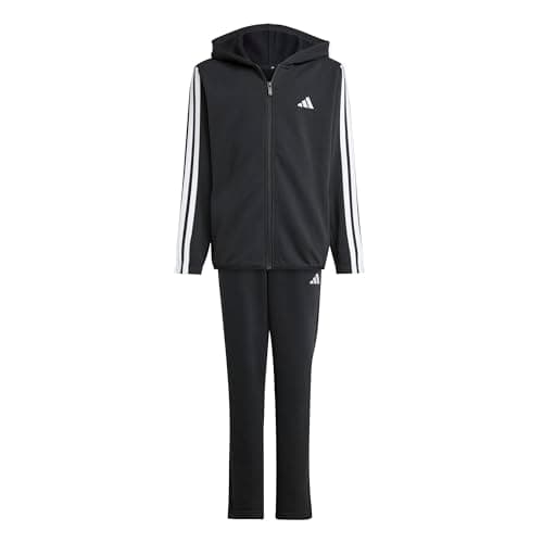 Image of adidas Unisex Kids ESSENTIALS 3 STRIPES TRACKSUIT, black/white, 13-14 Years