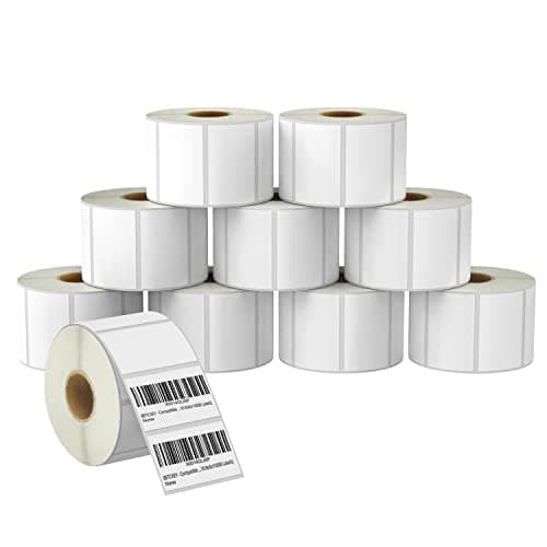 Image of BETCKEY - 57mm x 32mm (2.25 in x 1.25 in) Thermal Labels, 1000 Perforated per Roll Compatible with Zebra and More Printers [10 Roll/10000 Labels]