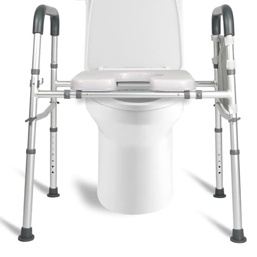 Image of Landtale Raised Toilet Seat for Seniors 400Lbs 181KG, Adjustable Toilet Riser with Handles, Elevated Toilet Seat for Elderly, Pregnant, Handicap, Fit Any Toilet