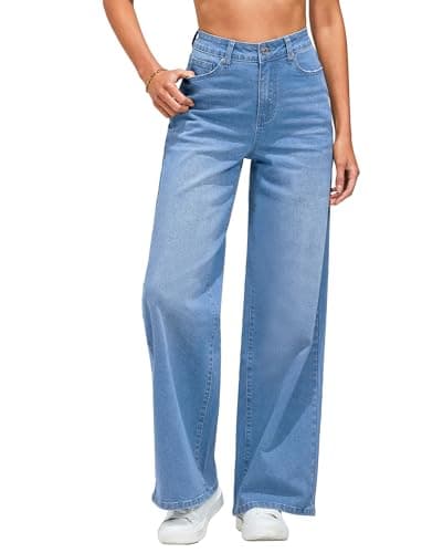 Image of Vetinee Baggy Jeans Plus Size Jeans Medium Blue Size XX-Large Fits UK Size 24 - UK Size 26