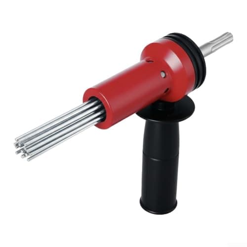Image of SDS Shank Needle Scaler Adapter for Electric Hammer Rust Scale Removal on Metal and Concrete Surfaces (Red)
