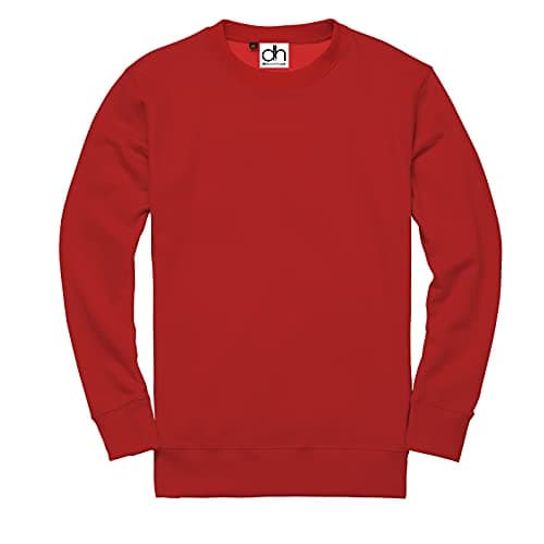 Image of D&H CLOTHING UK Premium Sweatshirts Plain Workwear Casual Crewneck Jumper Sweater Sports Leisure Fleece (M, Red)