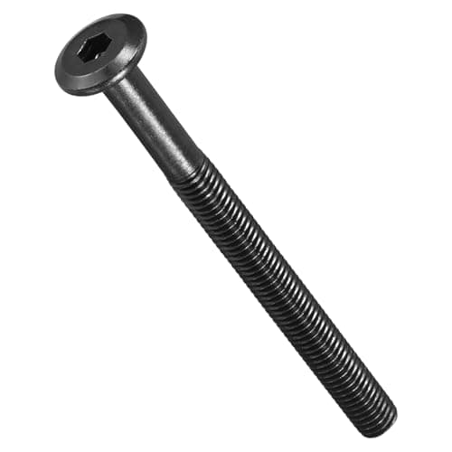 Image of METALLIXITY Flat Head Hex Socket Cap Screws Bolts(M6-1x75) 10Pcs, Steel Hex Socket Furniture Bolts Screws - for Furniture Woodworking Project, Black