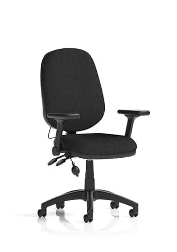 Image of Dynamic Eclipse Plus II Lever Task Operator Chair With Pump Lumbar With Height Adjustable And Folding Arms Black