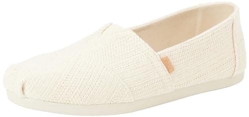 Image of TOMS Women's Alpargata Cloudbound Loafer Flat , Natural Undyed Metallic Linen Stripe,5 UK