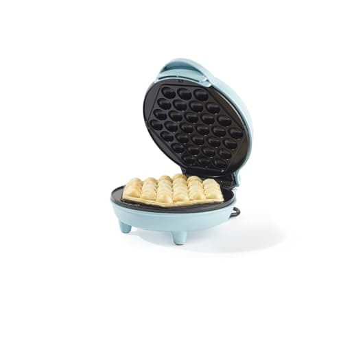 Image of Giles & Posner Bubble Waffle Maker – Hong-Kong Style Egg Waffle, 18 cm Cooking Plate, PFAS-Free Non-Stick Coating, Power/Ready Indicator Lights, Sweet/Savoury, Easy to Clean, 600W, Sorbet Blue
