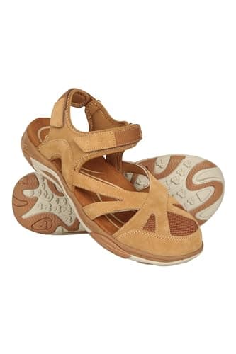 Image of Mountain Warehouse Sussex Womens Covered Sandals - Wolverine Suede, Phylon Midsole, Rubber outsole Ladies Footwear - Spring Summer, Beach, Walking & Outdoors Brown Adult Shoe Size 7