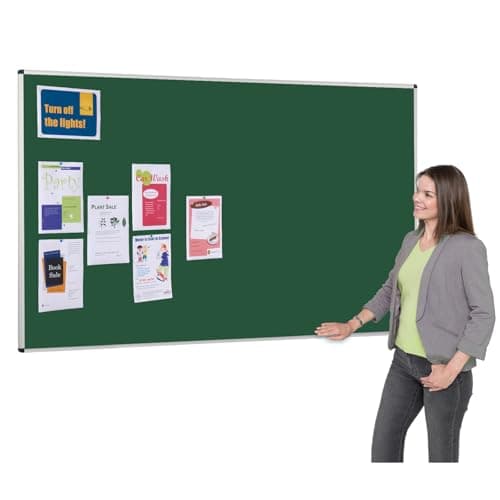 Image of Aluminium Framed Green Felt Notice Board 240 x 120 cm | Large Indoor Bulletin Pinboard | 4 Colours - Ideal for Office, School, Healthcare