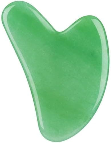 Image of Gua Sha Tool, Jade Stone Guasha Massage Tool for Scraping Facial and SPA, Gua Sha Stone Facial Gua Sha Tools Gua Sha Scraper for Slimmer Face and Contouring (Green)
