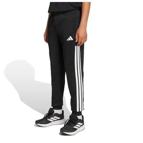 Image of adidas Boy's Boys 3 Stripes Essentials Pants, Black/White, 9-10 Years