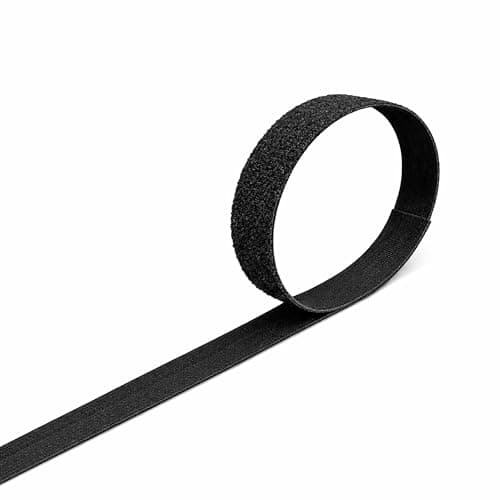 Image of VELCRO® Brand ONE-WRAP® Back-to-Back Tape Roll, Reusable Self-Gripping Strap for Cable Management & Bundling, Cut-to-Length Hook and Loop Wrap, 10mm or 16mm Width, Black/White (Black, 10MMX2M)