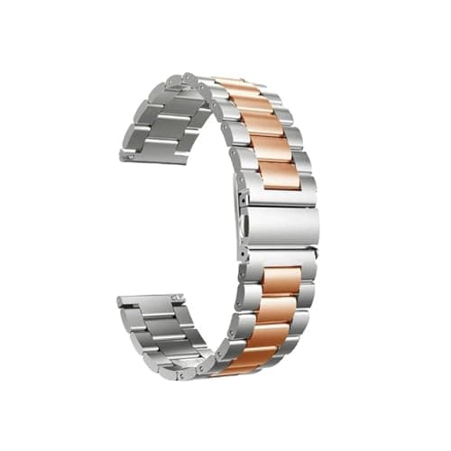Image of LOKLNEYK 22mm Metal Stainless Steel Strap Fit For Xiaomi Watch S1 Pro / S1 Active(Silver Rose gold)