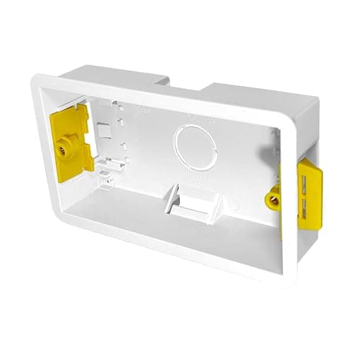 Image of Evoges 2 Gang Dry Lining Back Box 35mm | Fast-Fit Electrical Wall Boxes for Plasterboard (Pack of 1)