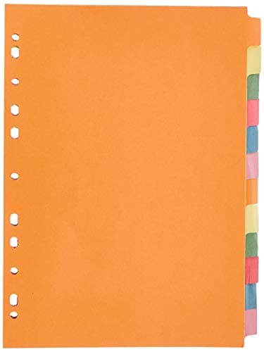 Image of 5 Star 330925 Office Subject Dividers Multipunched Manilla Card 12-Part A4 Assorted -Pink