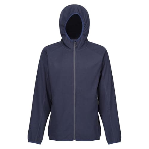 Image of Regatta Professional Men's Navigate Full Zip Fleece with Hood & Contrasting Zip, Lightweight Midlayer - Perfect for Outdoors, Walking & Hiking Navy