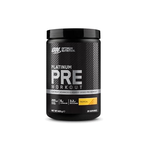 Image of Optimum Nutrition ON Platinum Pre Workout Advanced with l-Citrulline, Beta-Alanine and Caffeine, Tropical, 20 Servings, 420 g