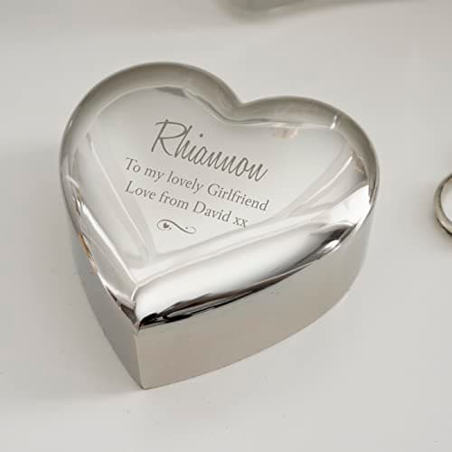 Image of CPM Custom Personalised Any Message Swirls & Hearts Heart Trinket Box (CUS-P0102U44)