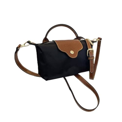 Image of Colour Block Shoulder Bag - Nylon + Polyester, 6.69 x 3.94 inches, Shoulder Bag, Stylish, Women's Purse, Adjustable Shoulder Strap, Lightweight, for Travel and Daily Use, Casual Handbag