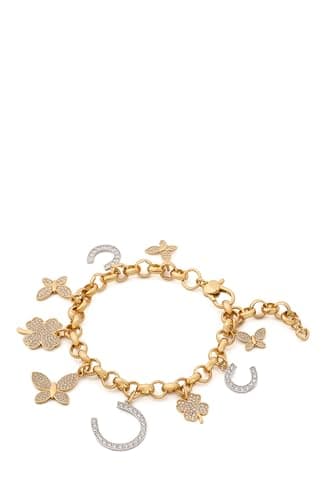 Image of kate spade new york Lucky Charm Bracelet, One Size, stainless steel,PLATED METAL,glass stone,cubic zirconia, no gemstone