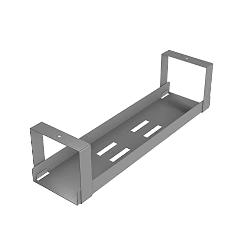Image of D-Line Under Desk Cable Management Tray, Cable Basket for Extension Blocks, Self-Adhesive or Screw-fix, Regain Wasted Space & Improve Appearance - Grey