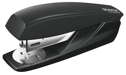 Image of Leitz NeXXt Recycle Small Stapler, 25 Sheets, Compact & Pocket Sized, Includes 200 Staples, Steel & Recycled Plastic, 100% Recyclable, CO2 Neutral, Eco Friendly, Recycle Range, Black, 56060095