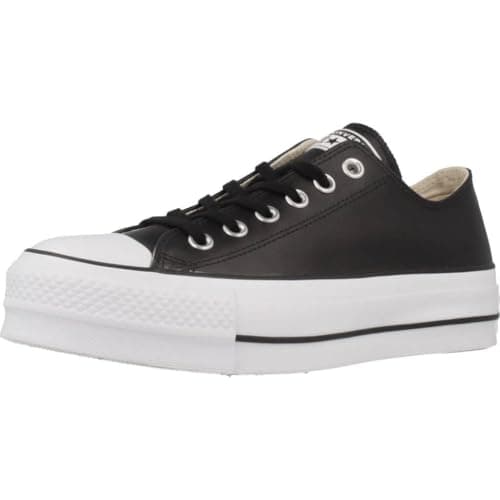 Image of Converse Chuck Taylor All Star Lift Platform Leather Trainers 6 Black