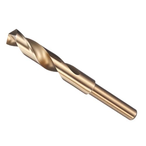 Image of METALLIXITY Drill Bit (16mm), 1/2" Reduced Shank Round M2 High Speed Steel Bits 135-Degree Point Angle for Drilling Metal and Steel DIY Projects Gold