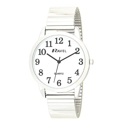 Image of Ravel Modern Minimal Everyday Quartz Watch on Stainless Steel Expander for Men (36mm case) - R0232.01.1 - Silver Tone