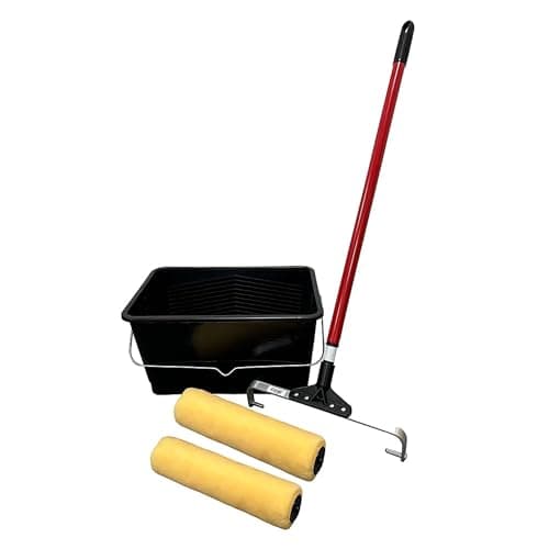 Image of Paint Roller Set of 5 - Roller Sets for Painting, 12 Inch Rollers with 15L Bucket Paint Tray. Tools for Decorating, Painting Interior Walls & Ceilings. Extension Pole with Tray and Extra Sleeve