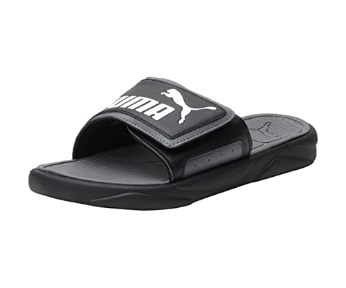 Image of Puma Unisex Adults Royalcat Comfort Slide Sandals, Puma Black-Castlerock-Puma White, 10 UK
