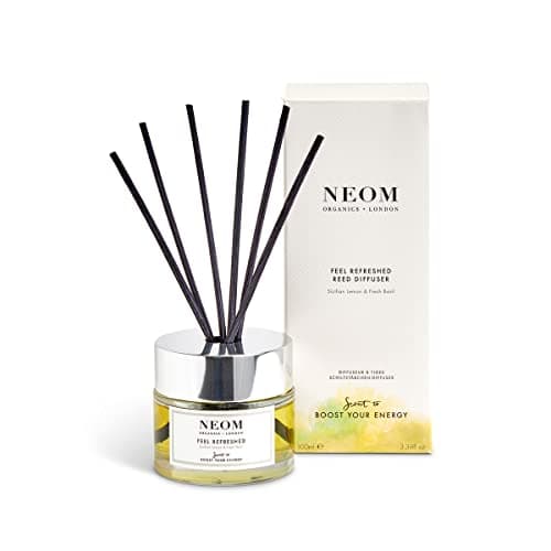 Image of NEOM- Feel Refreshed Reed Diffuser, 100ml | Lemon & Basil | Essential Oil Aromatherapy Reed Diffuser | Scent to Boost Your Energy