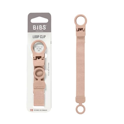 Image of BIBS Loop Pacifier Clip - Sleek, Secure One-Handed Operation, Fits All BIBS and Most Brands, Machine Washable, Slim Profile for Comfort, Ages 0+ - Blush