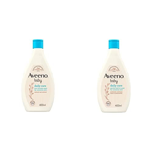 Image of AVEENO Baby Daily Care Hair & Body Wash 400 ml & AVEENO Baby Daily Care Gentle Bath & Wash 400 ml (Pack of 1), Packaging May Vary
