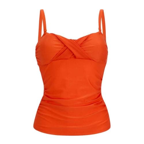Image of Regatta Womens Aceana Tankini Top Tummy Control Summer Holiday Swim Suit Orange