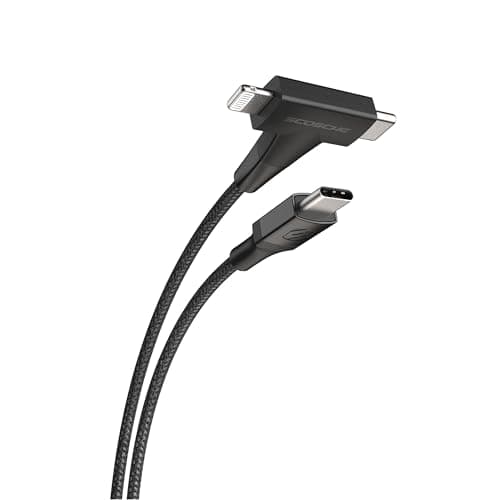 Image of Scosche StrikeLine™ HH 2-in-1 USB-C®/Lightning™ Cable - BLACK