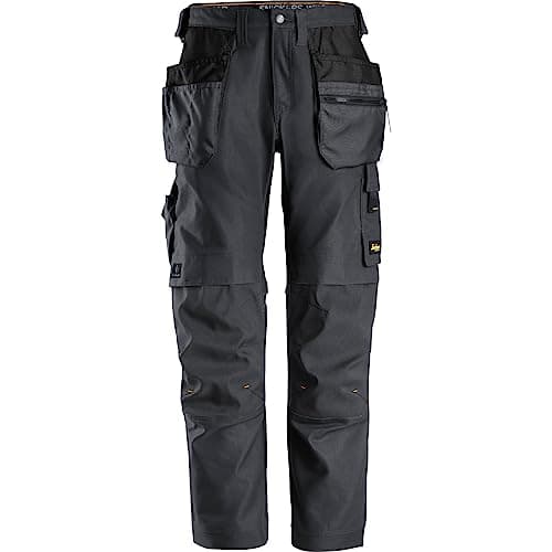 Image of Snickers 6224 Allround Work Canvas Stretch Fit Work Trousers Holster Pockets Grey 35" 32"