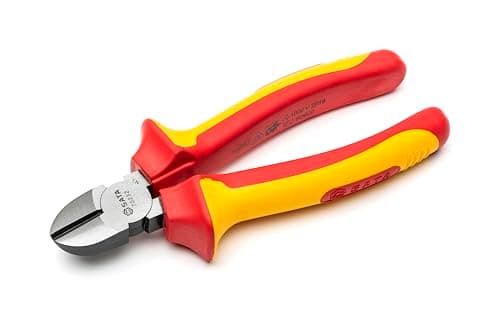 Image of SATA ST70232ST 6-Inch VDE Insulated Diagonal Cutting Pliers with Chrome Vanadium Steel Body and Dual Material Anti-Slip Handles