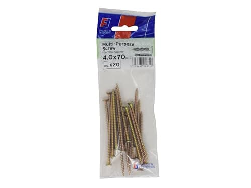 Image of Forgefix Multi-Purpose Pozi Screw CSK ST ZP 4.0 x 70mm ForgePack 20,used in all trades including joinery, electrical and plumbing