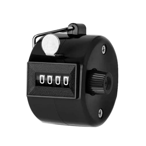 Image of FUZVOL 4 Digit Tally Counter Hand Colour Counters Mechanical Palm Click Counter Handheld Golf Counter for Sport Counting Scoring, Black