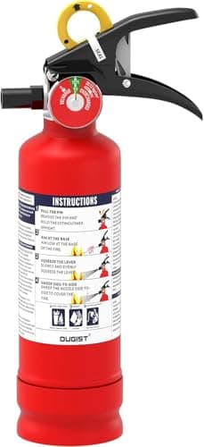Image of Ougist 1kg ABC Dry Powder Fire Extinguisher for Home, Car, Caravan & Boat, Portable Fire Extinguisher with Pressure Gauge, Easy-Pull Safety Pin & Mounting Bracket, for Kitchen, Garage & Van