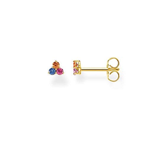 Image of THOMAS SABO Single ear stud Colourful stones, gold 925 Sterling Silver, 18k Yellow Gold Plating