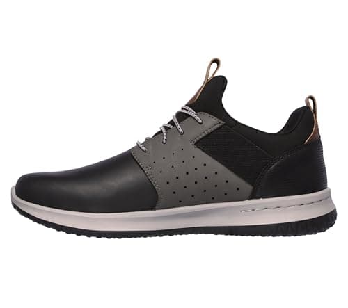 Image of Skechers DELSON AXTON, Men's Delson Axton Trainers, Black (Black Gray Leather Bkgy), 9 UK (43 EU)